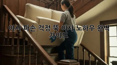 이사 파손? 걱정 뚝! 이사 노하우 완벽 가이드