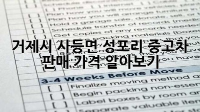 거제시 사등면 성포리 중고차 판매 가격 알아보기